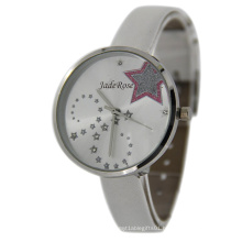 White Strap Charm Star Quartz Ladie Watch